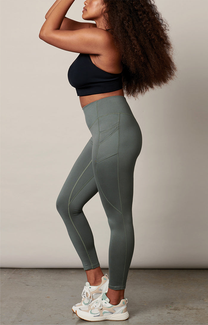 Nike Dri FIT Go Womens Firm Support Mid Rise 7 8 Leggings with Pockets  Moss/Black, £45.00