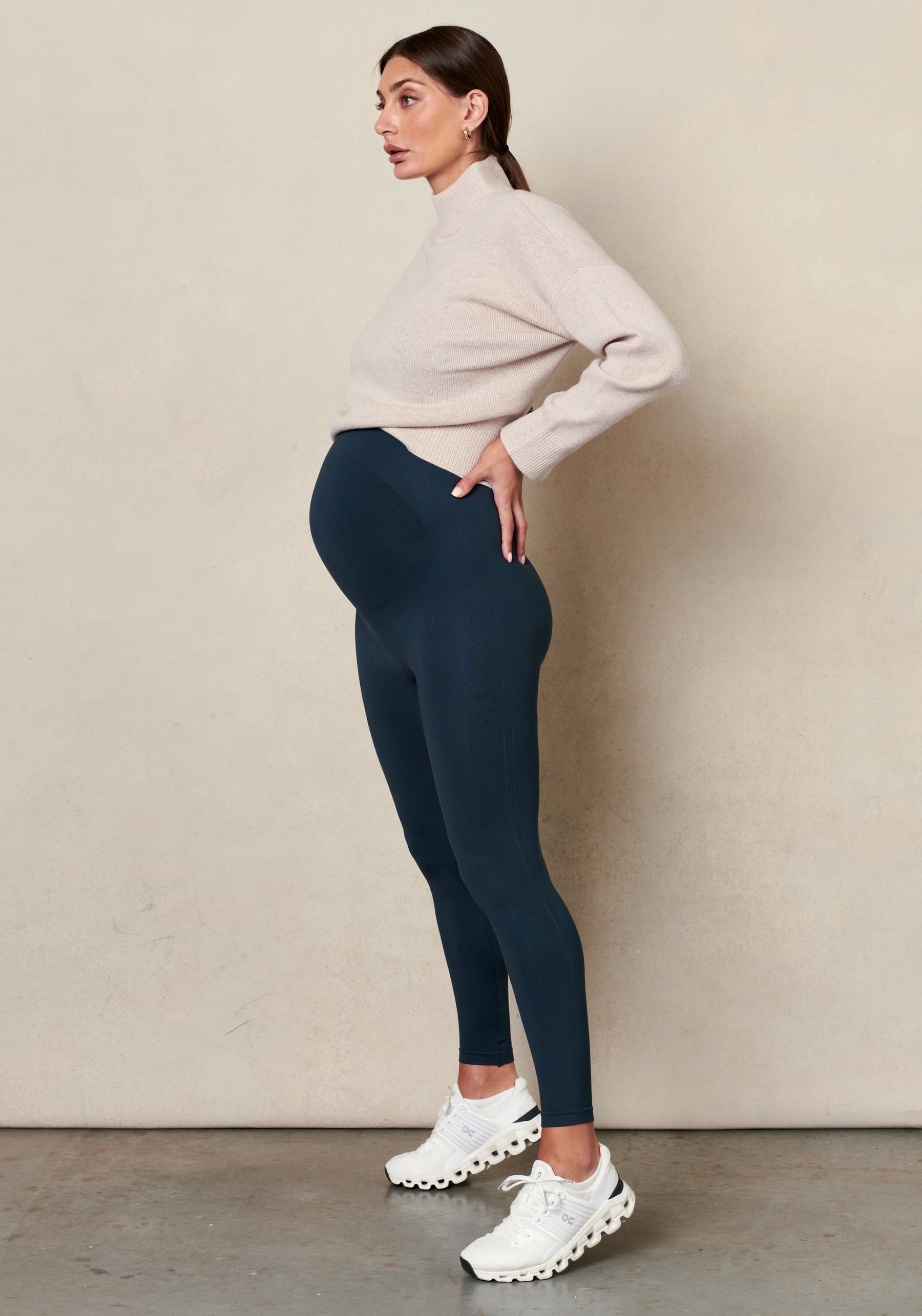 Black Maternity Leggings - Cotton Over Belly