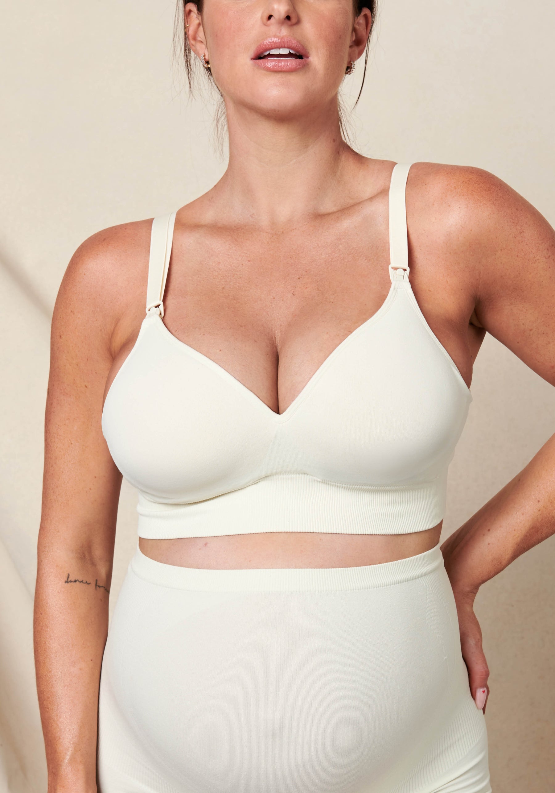 Full Coverage Seamless Nursing & Maternity Bra (d+ Cup Sizes) - Nude, M