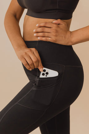 High Waist Compression Sports Internal Pocket Leggings - Kanpeki Wears