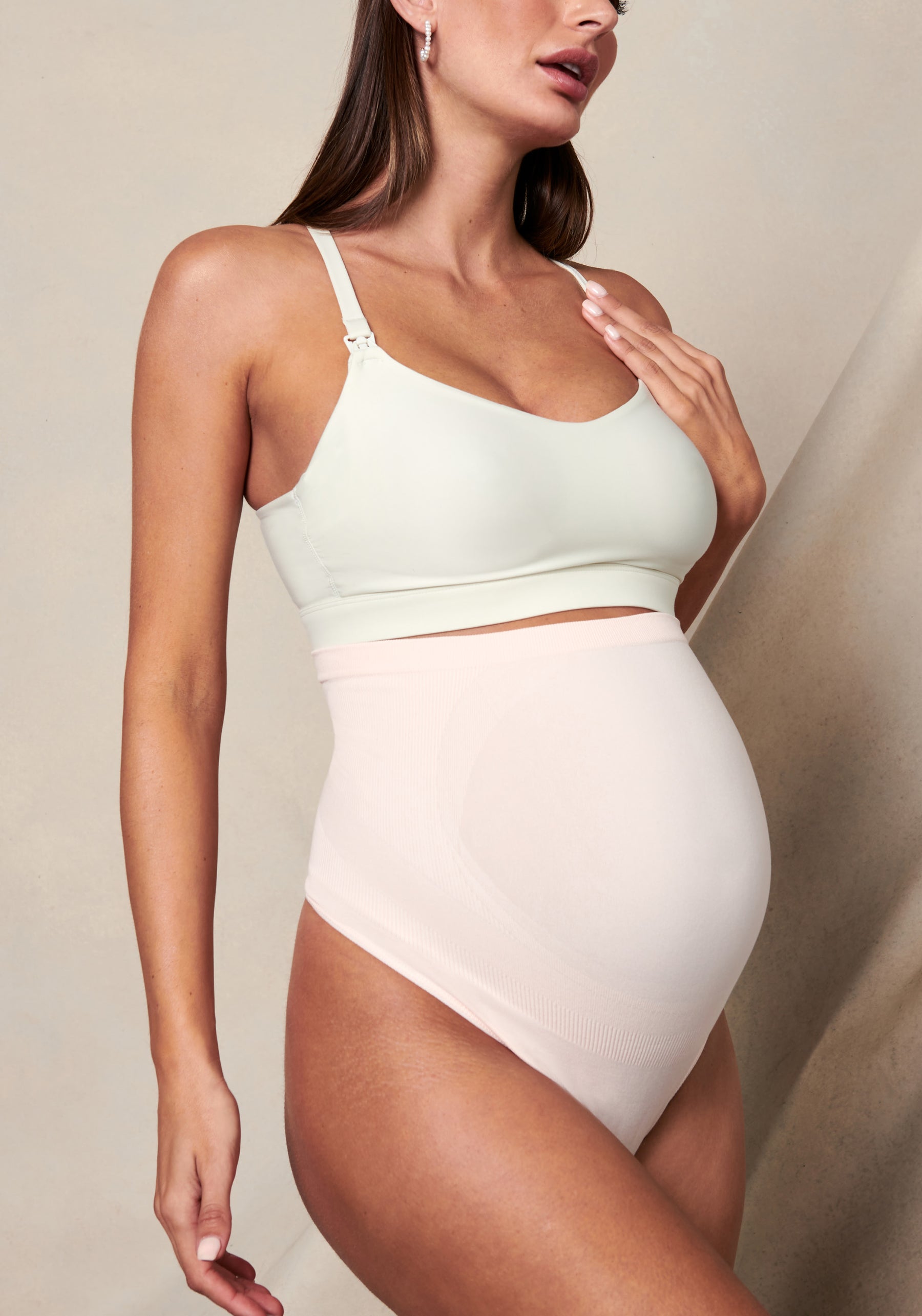 Seamless Maternity Over Belly Support Thong